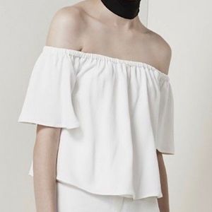 Keepsake In Motions Off Shoulders Flare Ivory Top